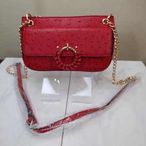 Carlos By Carlos Santana  Vegan Leather Red Cross-body Purse